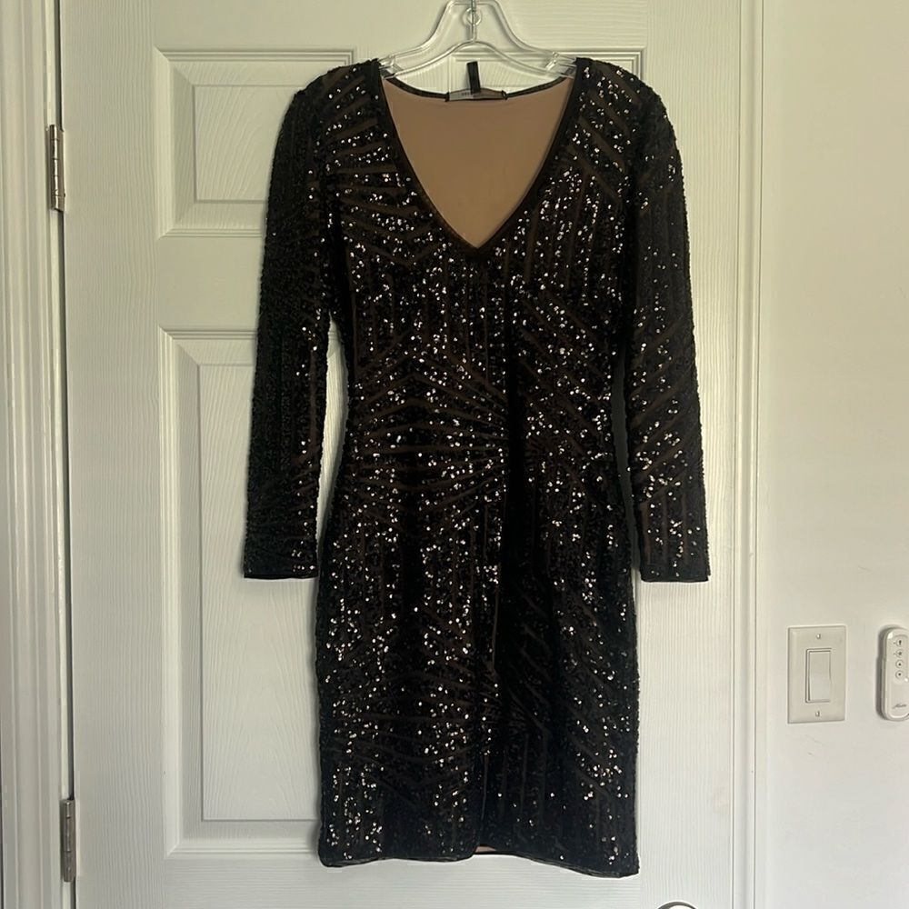 Beautiful Black Sequin BCBGMaxazria Dress - NEW - Never Worn